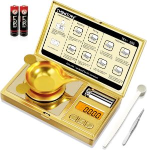 THINKSCALE Digital Milligram Scale 50g/0.001g Powder Scale with Cal Weight Micro Milligram Scale for Powders Jewelry Supplements & Capsule Filling Includes Batteries Tare 6 Modes LCD Display