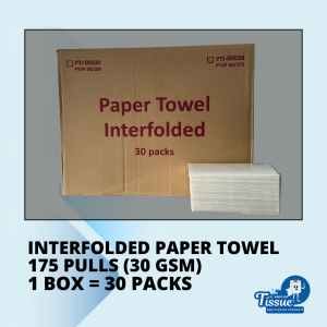 INTERFOLDED PAPER TOWEL 150 OR 175 PULLS 30 GSM VIRGIN PULP PER BOX