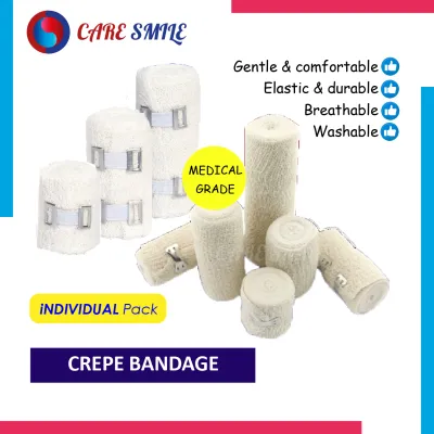 Crepe Bandage Elastic White Breathable Medical Use 医用 绷带 5cm 7.5cm 10cm 15cm - 1s