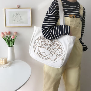 Canvas Bag Womens Shoulder Bag Handbag Fashion Large Capacity Tote Bag Womens Commuter Backpack