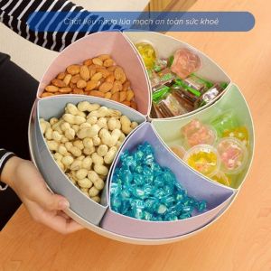 Khay Mứt Tết Khay Đựng Bánh Kẹo Phong Cách Hoàng Gia Cao Cấp 4 Ngăn Trang Trí Ngày Tết