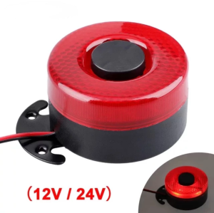 Reverse Beeper Horn 12V 24V Alarm Speaker Buzzer Siren with flashing Light Back Up for car and truck Reverse Horn Auto Warning Alarm with Wire 105dB Universal Sound Signal