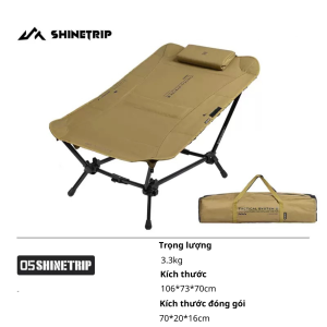 Giường Ghế Xếp Dã Ngoại SHINETRIP Có Tựa Đầu | Giường Ngủ Camping Gấp Gọn Khung Nhôm 7075