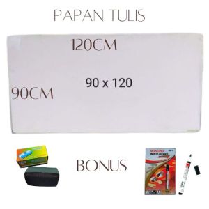 PAPAN TULIS WHITEBOARD 90 X 120 CM GRATIS SPIDOL DAN PENGHAPUS PAPAN 2 SISI