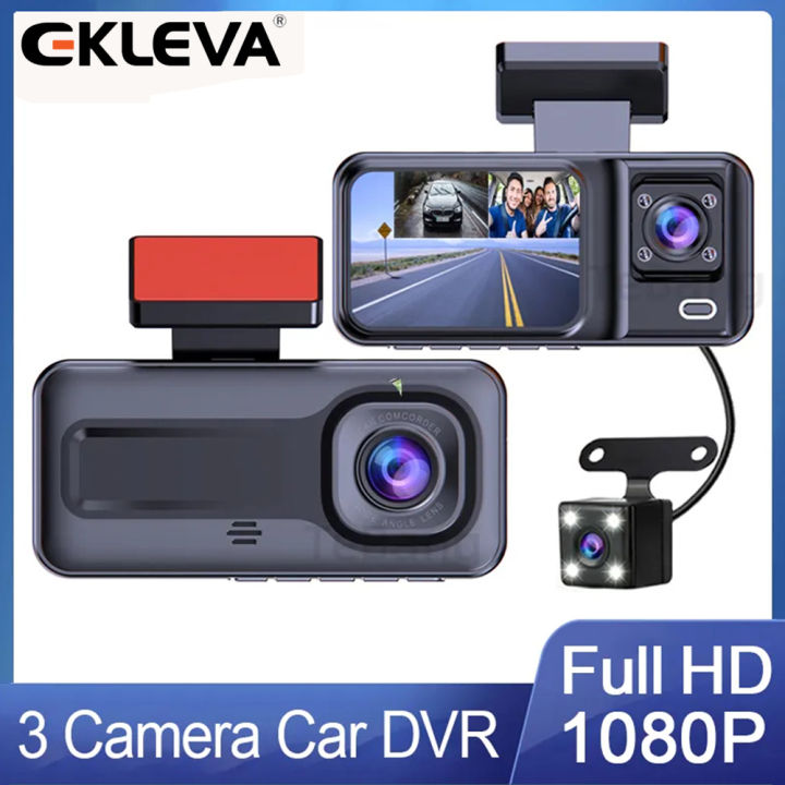 3 Camera Lens Car Dvr 3-channel Dash Cam Hd 1080p Front And Rear