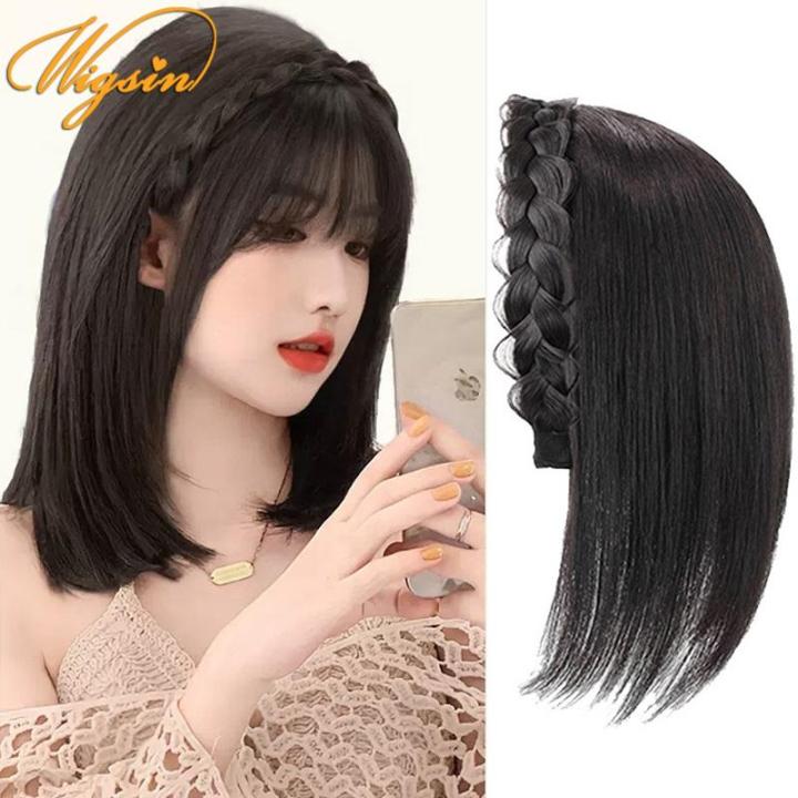 30cm Synthetic Twist Braid Hair Short Straight Wig Hairpiece