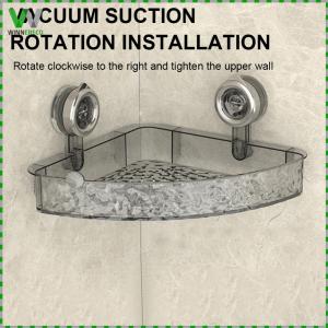 Clear Wall Mount Toothbrush Holder with Suction Cup Bathroom Storage Shelf for Bathroom Organization