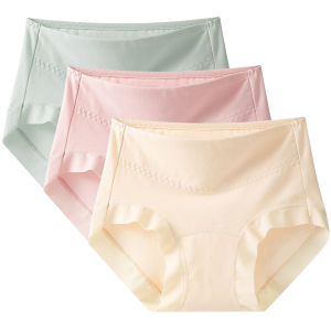 3 cái quần lót nữ quần lót cotton quần lót toàn bộ quần lót mềm mại Giữa eo cao quần lót nữ co giãn thoải mái thoáng khí L-3XL cỡ lỡn