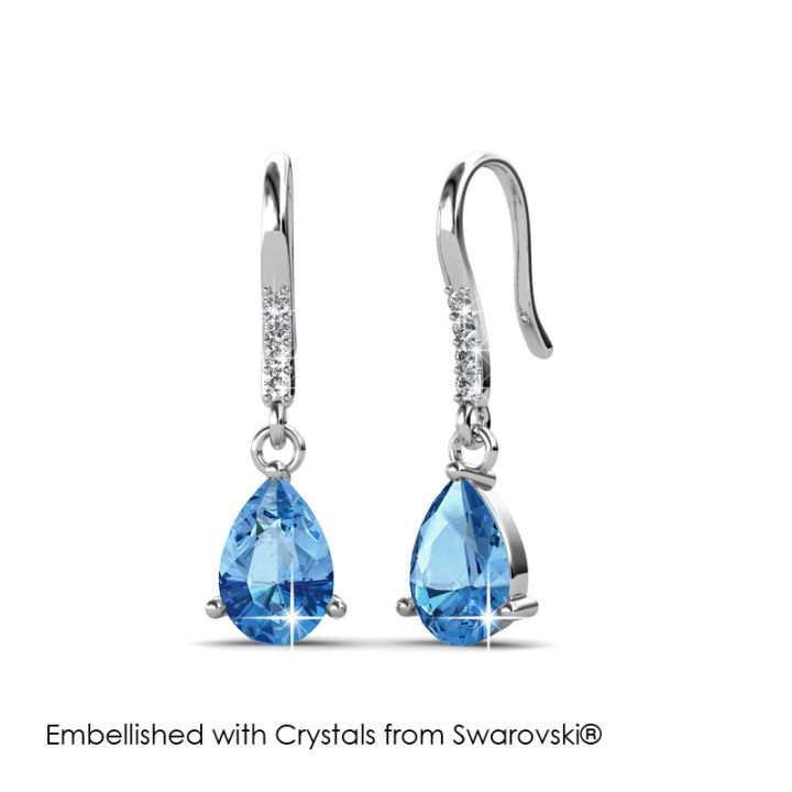 Anting Premium Crystal Premium Austria Crystal Dew Drop Earrings