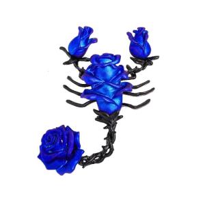 Unique Vintage Scorpion Rose Brooch Retro Alloy Drip Enamel Artwork Bold Antique Style Pin Accessory For Daily Wear
