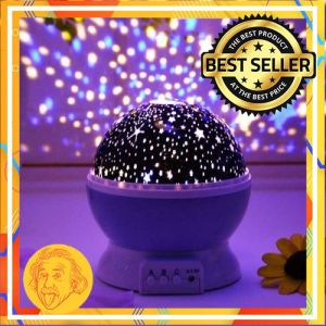 Lampu Tidur Proyektor Bulat Bulan Bintang - Star Moon NightLamp by Einstein-Store