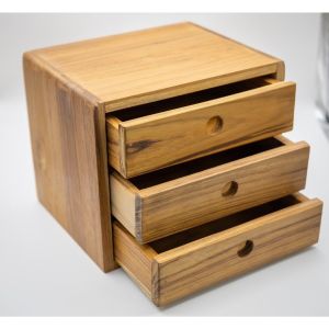 ตู้ลิ้นชัก 3ชั้น ขนาดเล็ก ไม้สักทอง ตู้ใส่ของ กล่องเก็บของ สินค้าคุณภาพ ราคาผู้ผลิต งานทำมือทุกชิ้น TH021