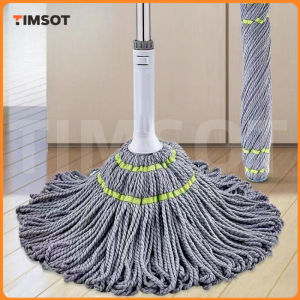 TIMSOT Self Wringing Mop Magic Tornado swob Indoor Quick Dry Easy Spin Mop Floor Tile Cleaning Household Cloth Wet Tool