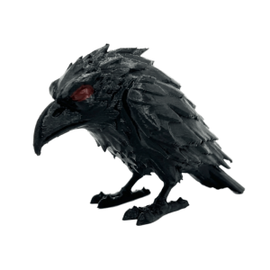LIVELYS Realistic 3D Printed Raven Statue Gothic Style Plastic Halloween Decor Prop Unique Dark Themed Crow Ornaments Office Decor