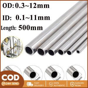 304 Stainlesss Steel Round Capillary Seamless Long Straight Tube OD 0.3~12mm ID 0.1~11mm Length 500mm Multi-spec