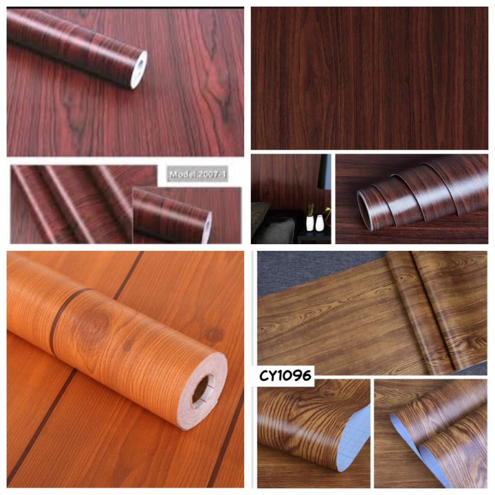 COD Wallpaper Sticker Motif Kayu Premium High Quality 45cm x 1m BEST