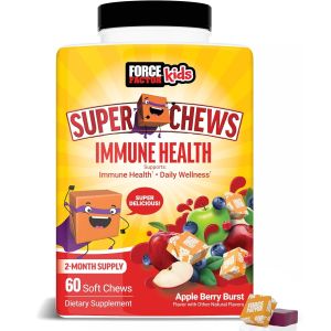 Thực phẩm bổ sung đa vitamin cho trẻ em FORCE FACTOR Kids SUPER CHEWS IMMUNE  60 soft chews hỗ trợ sức khỏe tổng thể của Mỹ