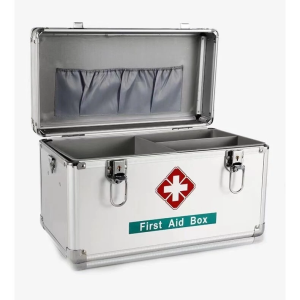 COD Household Medicine Box Aluminum Alloy Double Open Multi-Layer Medicine Cabinet Wall-Mounted First Aid Storage Box