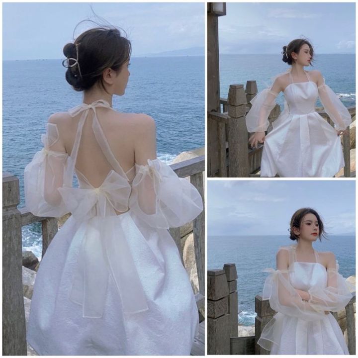 Đầm gấm - Váy công chúa babydoll 2 lớp cổ yếm tay tháo rời siêu nữ tính ...