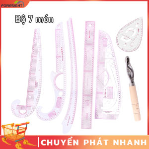 Bộ thước dẻo 7 món dùng để vẽ Phụ kiện nghành may Nhựa Đa Năng Pháp Đường Cong May Thước Đường Cong