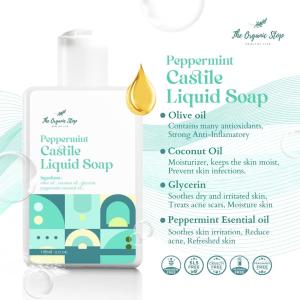 TheOrganicStop Peppermint Castile Liquid Soap Sabun Cair Natural 100ml