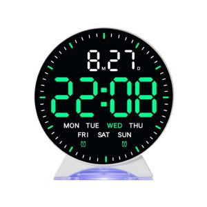 WARM 12/24H Display LED Digital Alarm Clock Date Week High-definition Digital Desk Clock Multi-functional Brightness Adjustable Bedside Clock Living Room