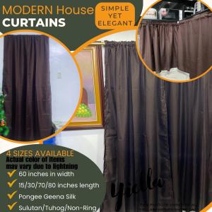 PARES PARES na Kulay ng Kurtina Plain Choco Brown Non Ring Curtain House & School Decoration - Door Window Shelves Board Divider Barrier even in Vehicles can use to cover from sunlight (from small size curtain to big sizes)