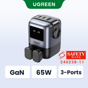 UGREEN Uno Charger 65W RobotGaN Charger 2 USB C 1 USB A Wall Charger GaN Charger for MacBook Pro/Air Dell XPS iPad Mini/Pro iPhone 17 16 Pro Max iPhone 17 Air Samsung Galaxy S26 S25 Ultra Switch 2 Pixel and More