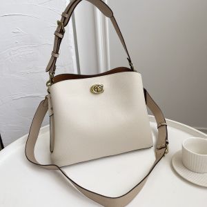 coach sling bag for women Authentic official store original Double septum leather bucket bag Cross Body  Shoulder Bags C2621 C2590 C2754 C3916 C3766 C3890  2 sizes