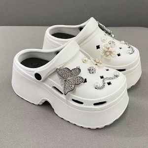 [Free Shipping] 2025 Cute Closed-Toe Non-Slip EVA High-Heel 8.0 Clogs For Women New Summer Platform Thick-Soled Beach Shoes