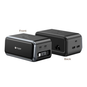 Mazer Prestige GAN Ai 200W Desktop Charger Smart Display Fast Charging 5-Port Retractable C-Cable