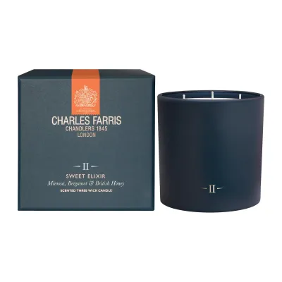 Charles Farris Sweet Elixir 3 Wick Luxury Scented Candle Made In England