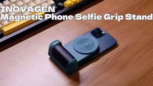 ที่จับเซลฟี่พร้อมแบตสำรอง 3300mAh (อัปเกรด) ที่จับศัพท์แม่เหล็กสำหรับเซลฟี่ ที่จับกล้องสำหรับถ่ายภาพ อุปกรณ์เซลฟี่กันสั่น Bluetooth สำหรับศัพท์ รองรับการชาร์จบนโต๊ะ