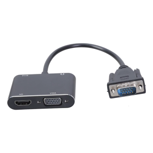 VGA ตัวเมียแบบพกพาเป็น VGA ตัวผู้รองรับวิดีโอ1080P และซิงค์เสียงสำหรับคอมพิวเตอร์เดสก์ท็อป