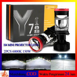 Y7D H4 Lampu LED Mobil Motor 6000K Lampu LED Ini Bisa Diatur Posisinya Baik Ke Kiri-kanan Maupun Atas-bawah Headlight Headlamp 12-24V Super Terang Bright Lensa Motor Mobil Sepasang 2PCS