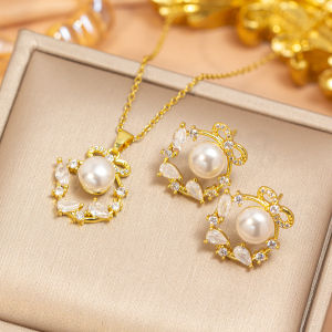 Fashion necklace pendant - Luxury and exclusive small-scale collar chain accessory  【钛钢】 爆款时尚珍珠蝴蝶结项链女轻奢百搭高级感锁骨链饰品