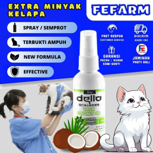 DELLO VIRGIN COCONUT OIL MINYAK VCO KUCING OBAT JAMUR SCABIES PERAWATAN BULU PREMIUM FEFARM