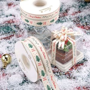 WISH BOUTIQUE DIY Christmas Binding Tape Letter Elk Christmas Ribbon Simple Cake Box Accessories Party Webbing Material Christmas