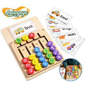 Aoduoyaya Kids Wooden Spelling Matching Toy Montessori Puzzle Matching Toys Preschool Educational Toy