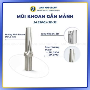 [3D-32] Mũi khoan gắn mảnh hợp kim SPGX 3D - CNC ÁNH KIM