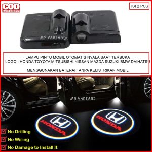 Lampu Pintu Mobil Logo LED HONDA Isi 2pcs Variasi Otomatis Proyektor Nyala Saat Pintu Terbuka OL