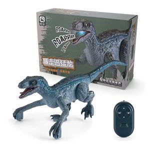 Remote control dinosaur simulation model with LED lights and 2.4GHz roaring simulation velociraptor toy childrens gift