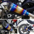 51mm รถจักรยานยนต์ท่อไอเสียท่อท่อไอเสียท่อไอเสีย Yoshimura R11 กระป๋องท่อ Universal สำหรับ Kawasaki Z900 ZX6R ZX-10 YAMAHA Aerox xmax MT09 R6 FZ8 R25 FZ1 KTM 390 duke HONDA CBR1000 GPX Racing Demon 150GN ฯลฯ. 