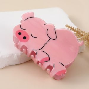 DuoShang Phim hoạt hình dễ thương Động vật Lợn Mèo Kẹp tóc Acrylic Kẹp tóc Dòng động vật Kẹp tóc cua cho phụ nữ Cô gái Phụ kiện tóc2026