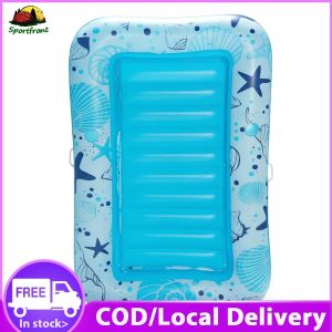 Inflatable PVC Pool Float Lounger Dual-Use Water and Lawn Bed for Sunbathing and Relaxing