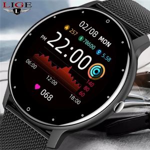 LIGE Đồng hồ thông minh thời trang nam và nữ Bluetooth Sports Vòng đeo tay thể dục đa chức năng không thấm nước