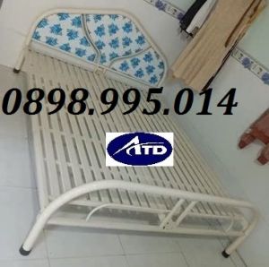 Giường sắt giá rẻ màu kem màu xanh dương ngang 80cm 1m 1m2 1m4 1m6 1m8 dài 2m dành cho gia đình