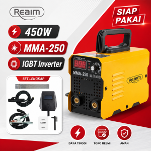 Mesin Las Listrik REAIM MMA Inverter IGBT Portable Mesin Las Mini 450W untuk Rumah Bengkel Pagar Besi