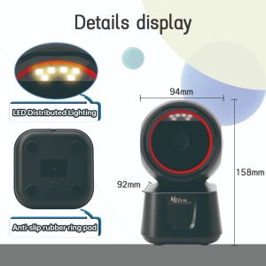 1D 2D USB connected barcode scanner for multi-system food store pharmacy grocery store