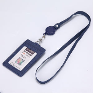 BELLE PU Leather Wallet Retractable Business Lanyards Strap Card holder ID Badge Holder Protect Cover Bag Credit Card Holder